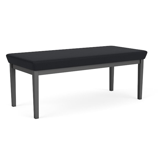 Lenox Steel 2 Seat Bench Metal Frame, Charcoal, MD Black Upholstery